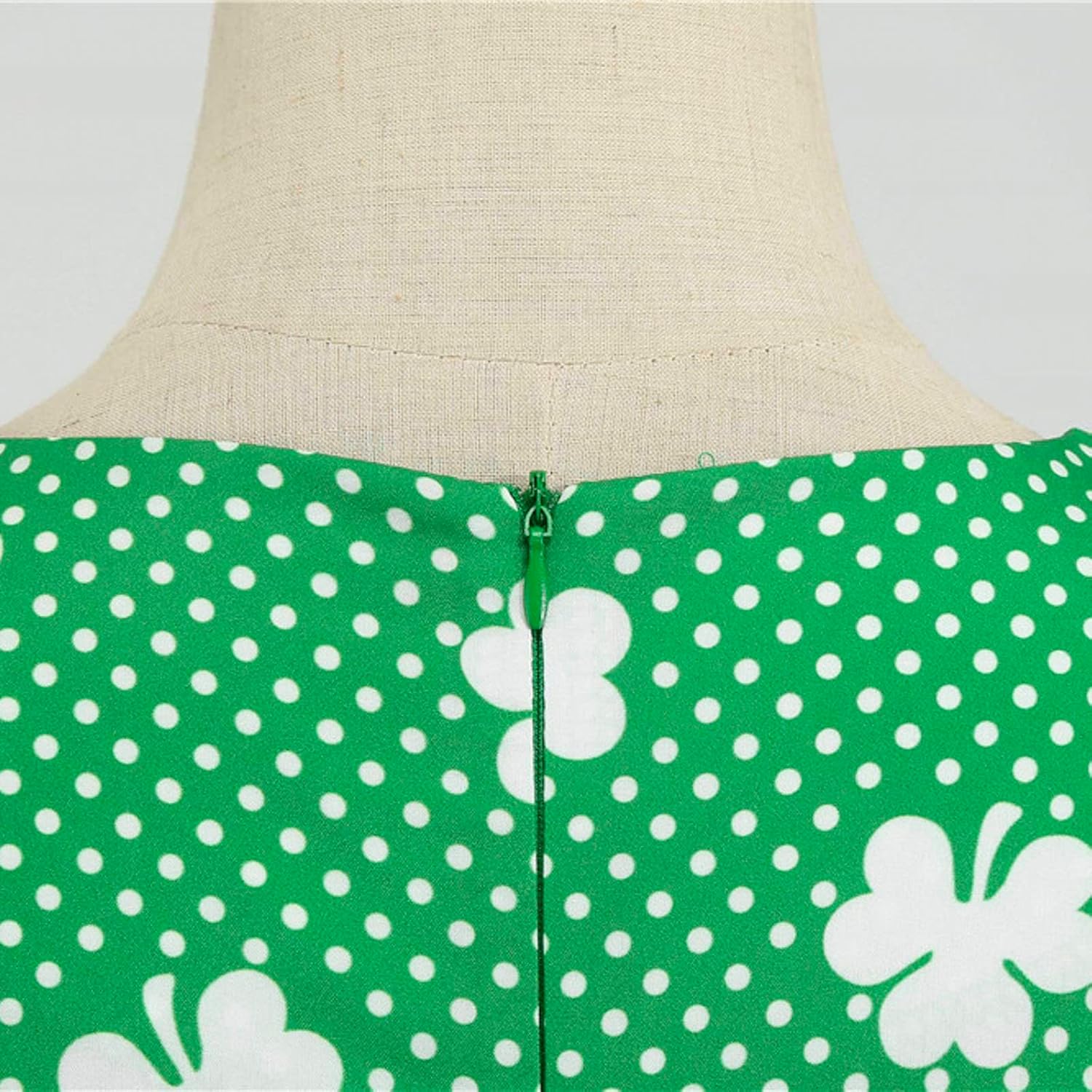 aihihe St Patricks Day Dress for Women A Line Pleated Hepburn Dress Lukcy Shamrock Print Irish Dress 2024 Vintage Dress