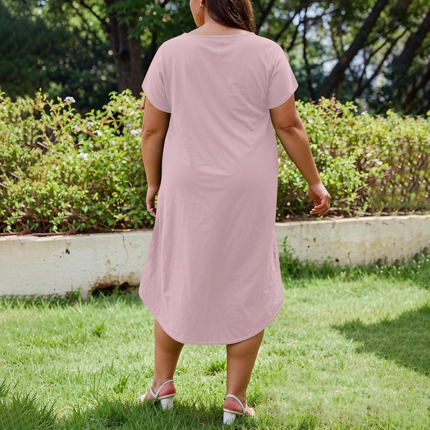 Maxi Dresses for Women 2025 Plus Size Tie Dye V Neck Dress Short Sleeve Side Split Beach Summer Sundress with Pocket