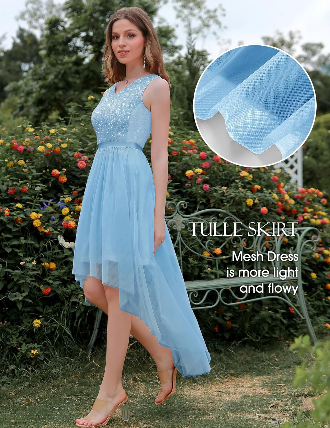 BeryLove Cocktail Prom Dresses 2025 Formal Wedding Guest Dresses Sleeveless Lace High Low Homecoming Dress