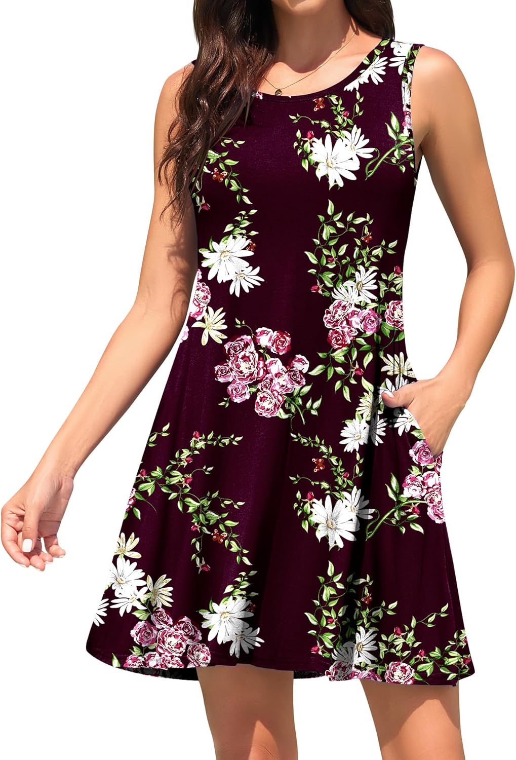 WEACZZY Women Summer Casual Swing T Shirt Dresses Beach Cover up Loose Dress