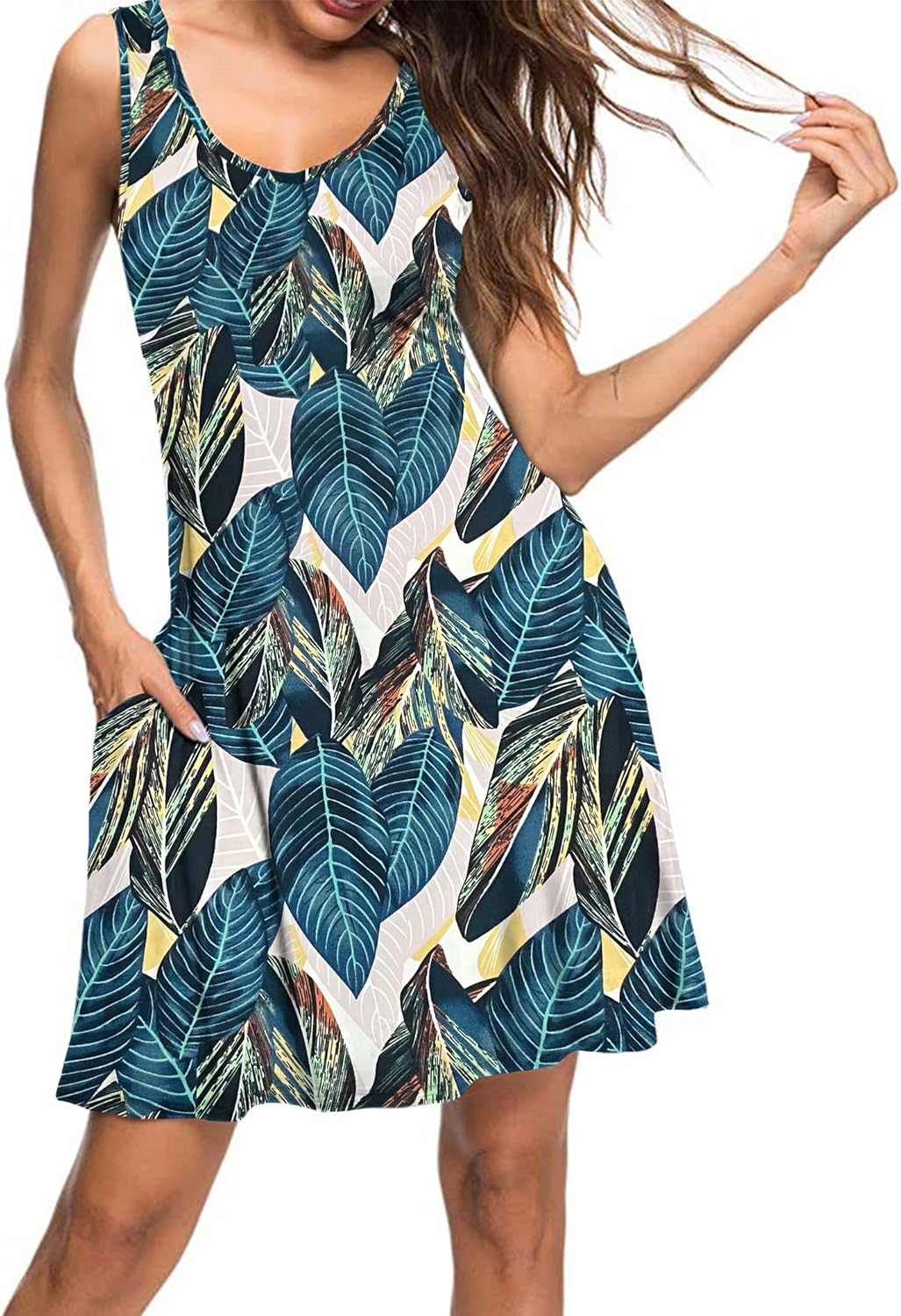 MISFAY Women's Summer Casual T Shirt Dresses Beach Cover up Tank Dress