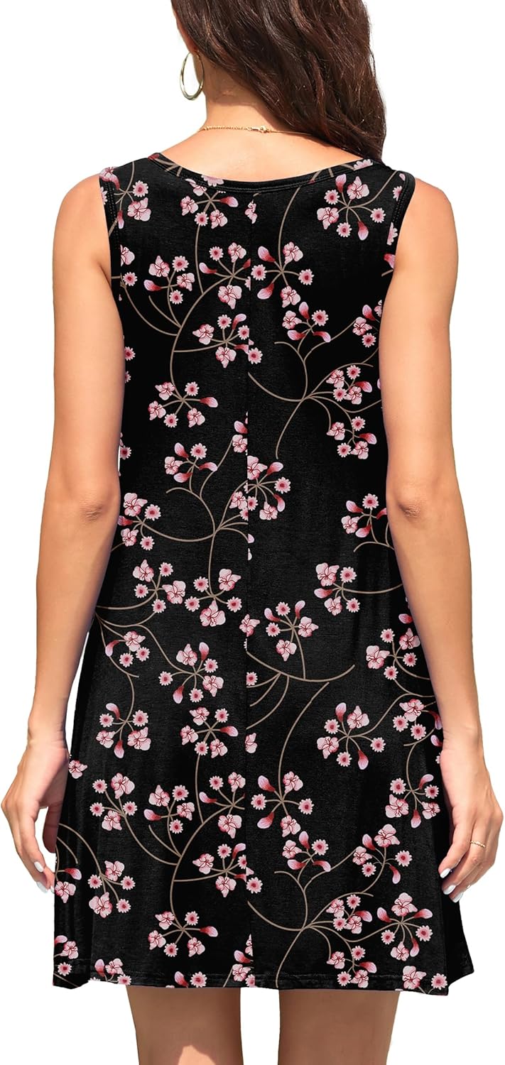 WEACZZY Women Summer Casual Swing T Shirt Dresses Beach Cover up Loose Dress