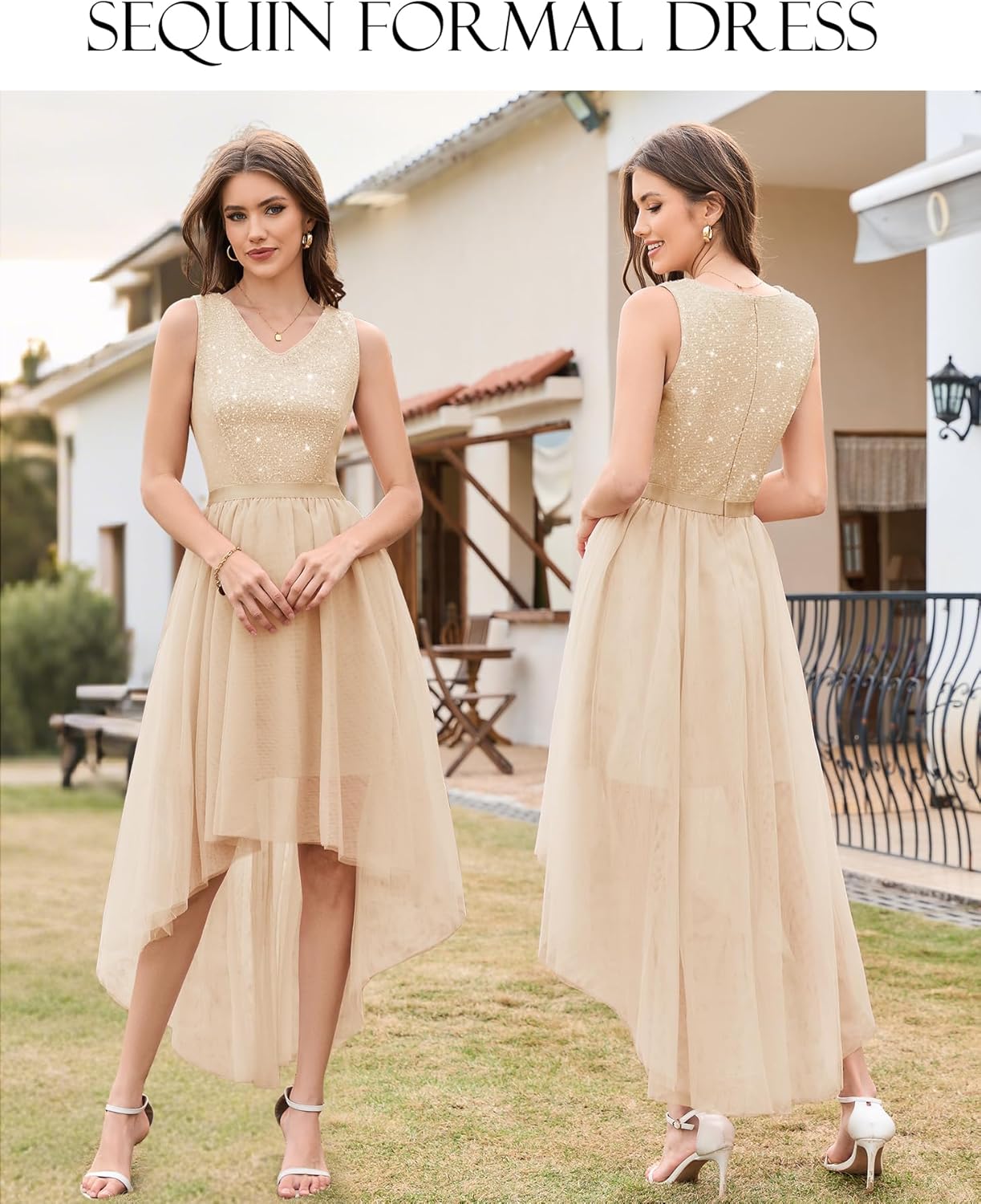 BeryLove Cocktail Prom Dresses 2025 Formal Wedding Guest Dresses Sleeveless Lace High Low Homecoming Dress