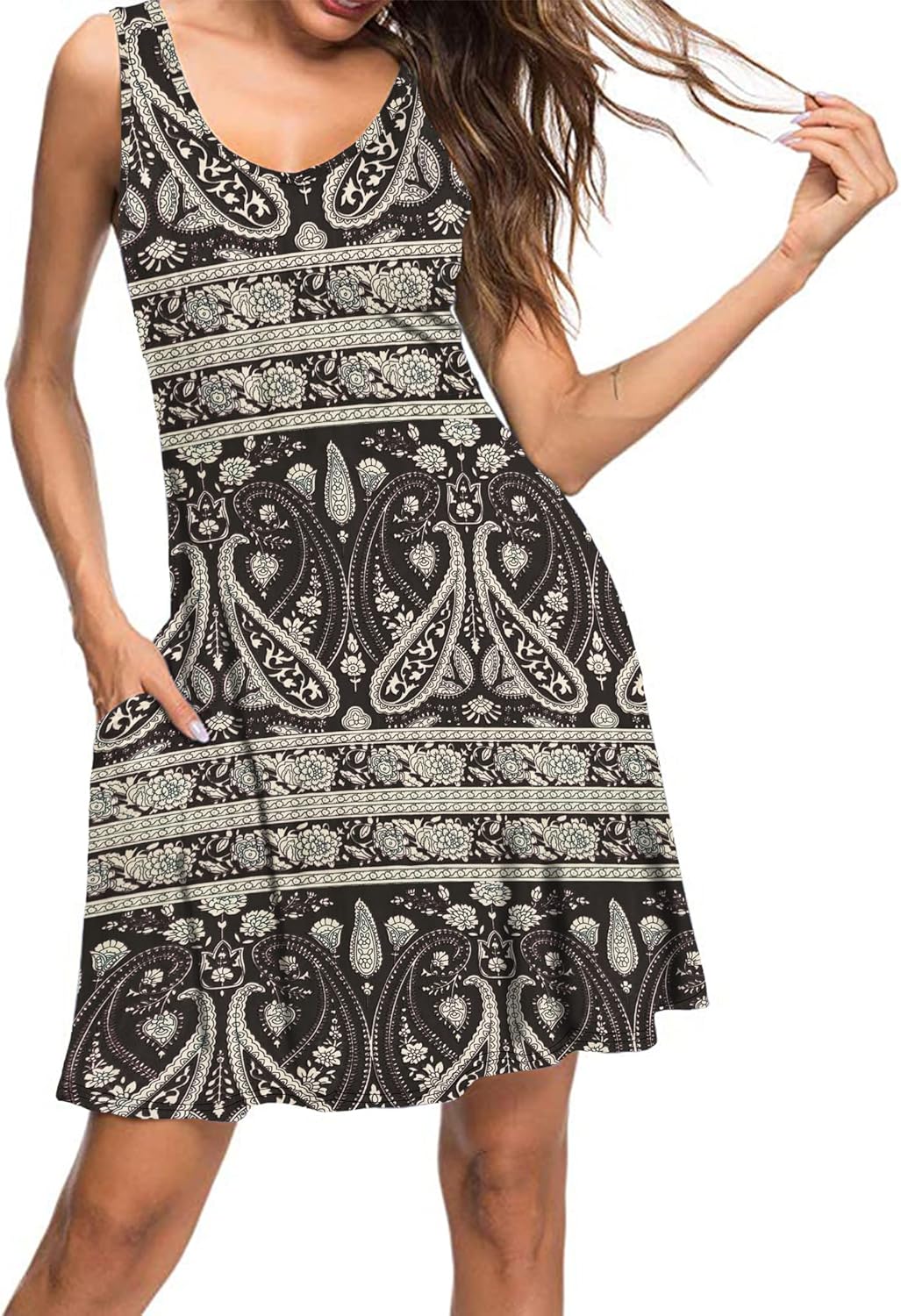 MISFAY Women's Summer Casual T Shirt Dresses Beach Cover up Tank Dress