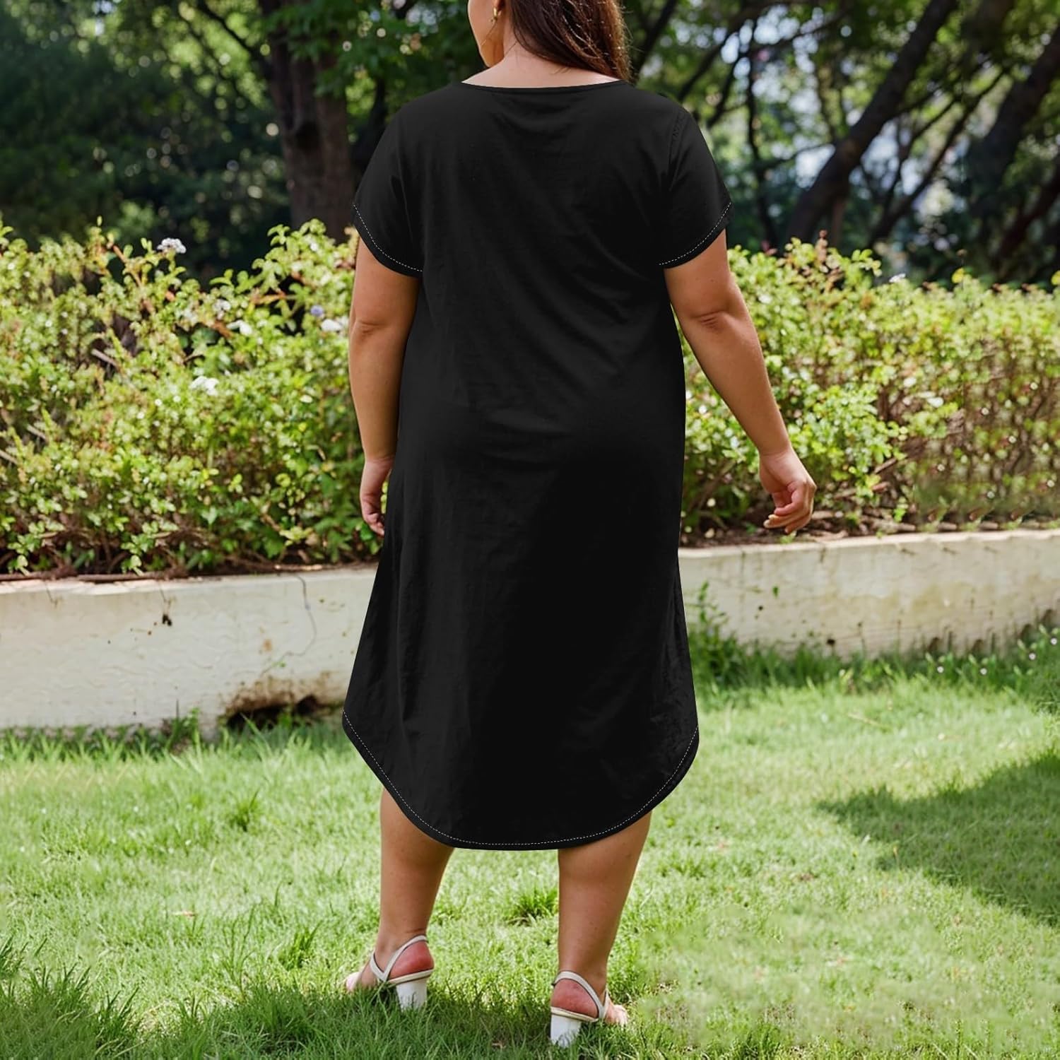 Maxi Dresses for Women 2025 Plus Size Tie Dye V Neck Dress Short Sleeve Side Split Beach Summer Sundress with Pocket