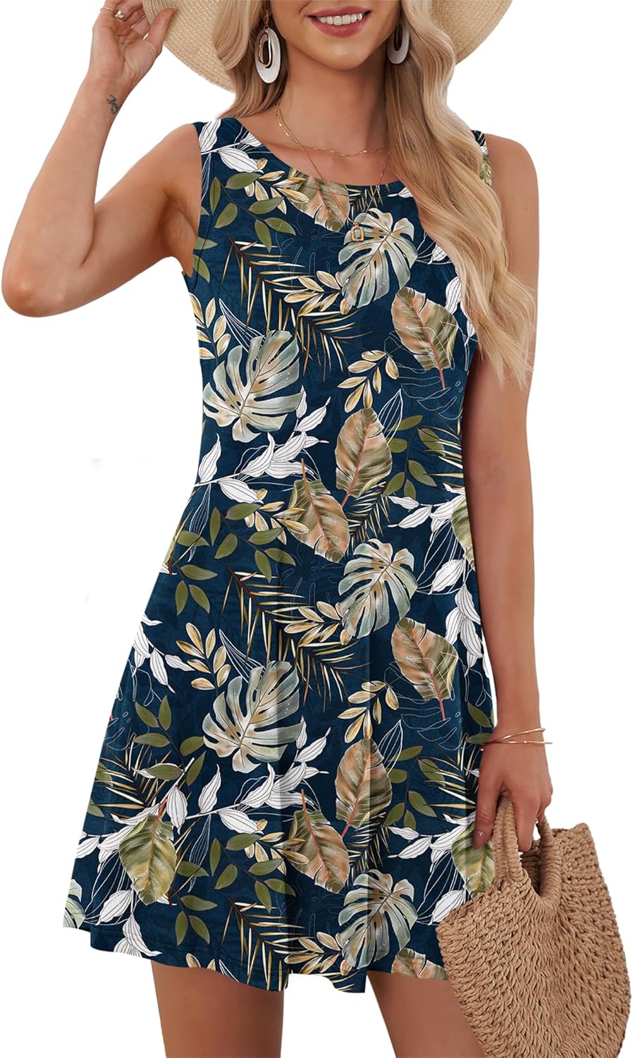MOLERANI Women's Casual Swing Simple T-Shirt Loose Dress