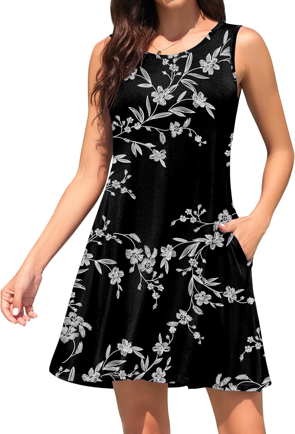 WEACZZY Women Summer Casual Swing T Shirt Dresses Beach Cover up Loose Dress