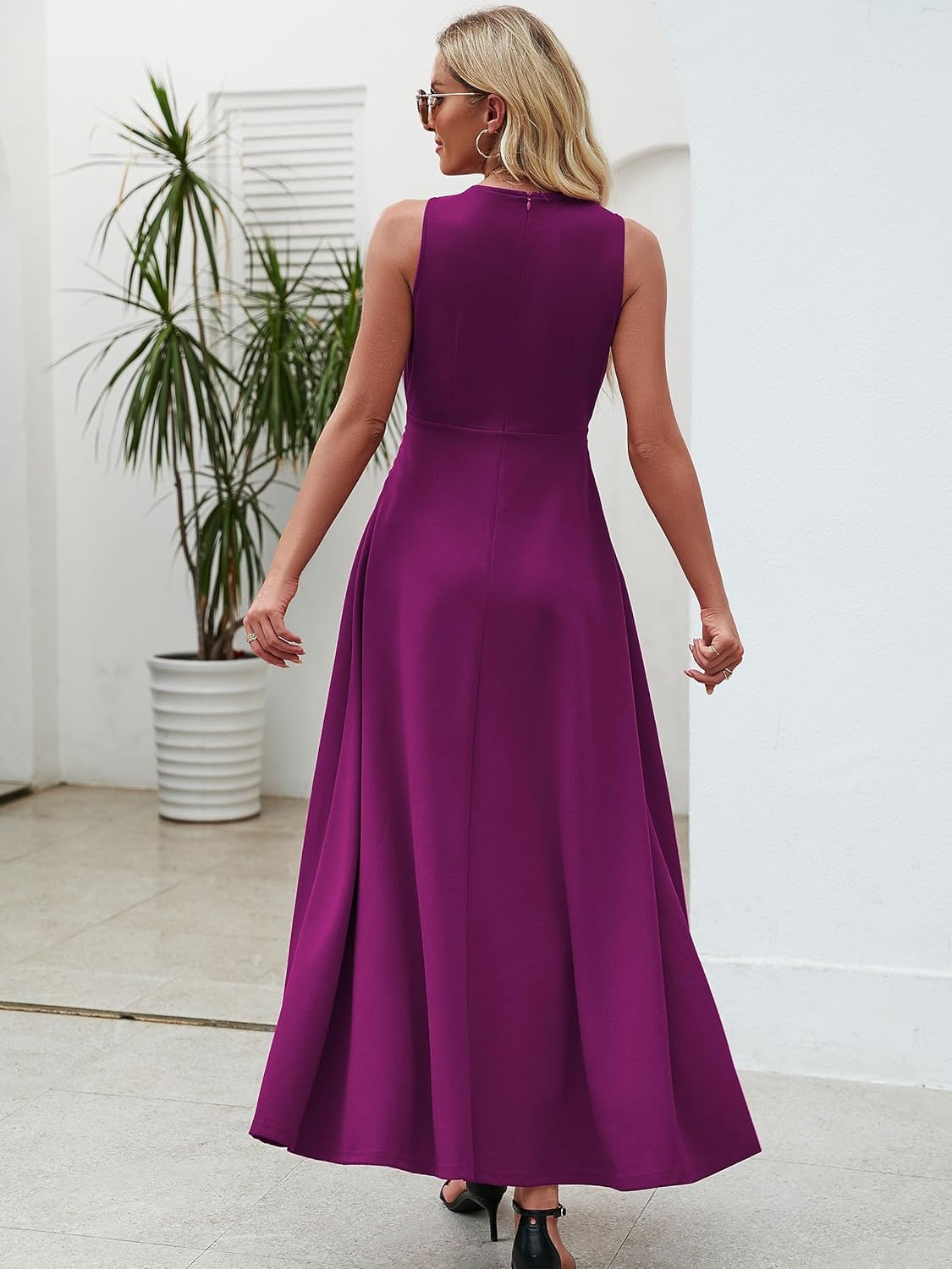 Wedding Guest Dresses for Women 2025 V Neck Formal Dresses for Women Sleeveless Evening