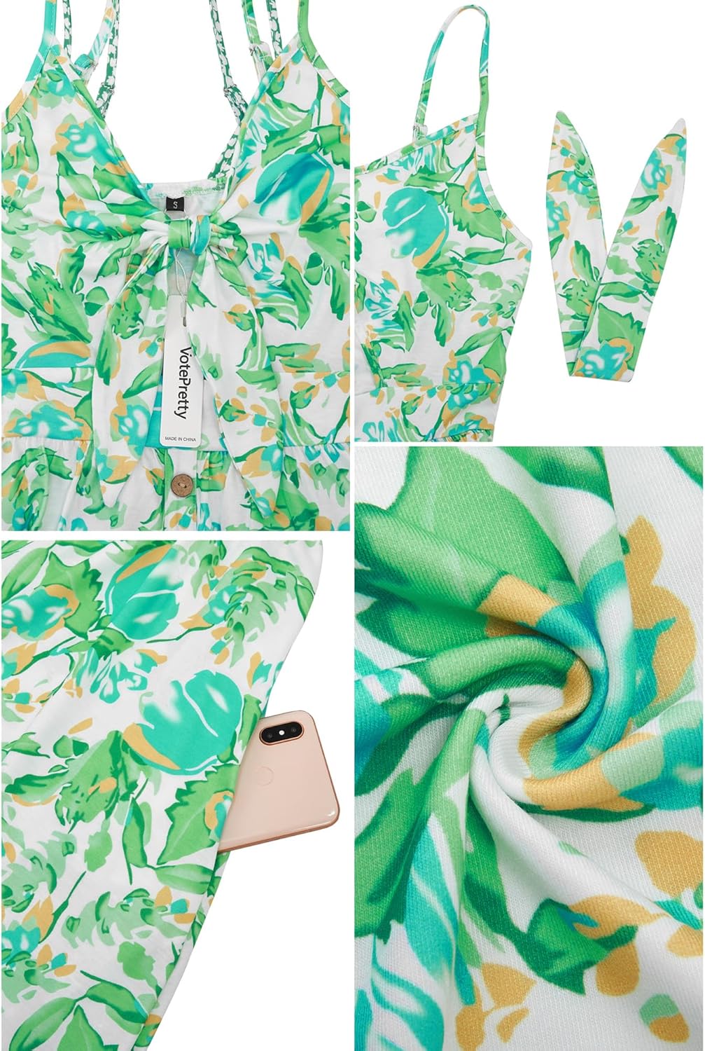 VOTEPRETTY Women's Summer Dresses Spring Sundresses Beach Clothes Outfit Vacation 2024 V Neck Casual Tropical Resort Hawaiian