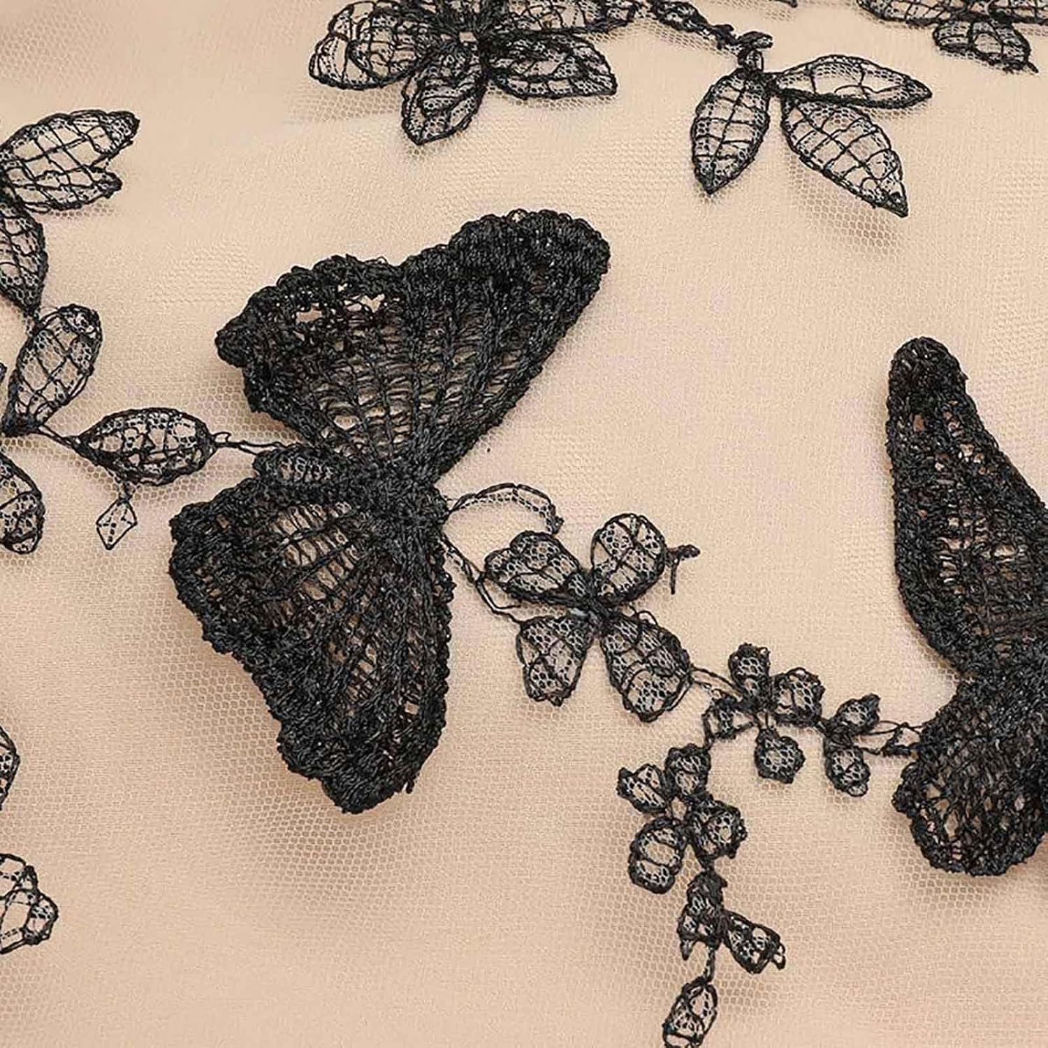 HGps8w Vintage Cocktail Dress for Women, Elegant Butterfly Embroidered Lace V Neck Sleeveless A-Line Party Swing Dresses