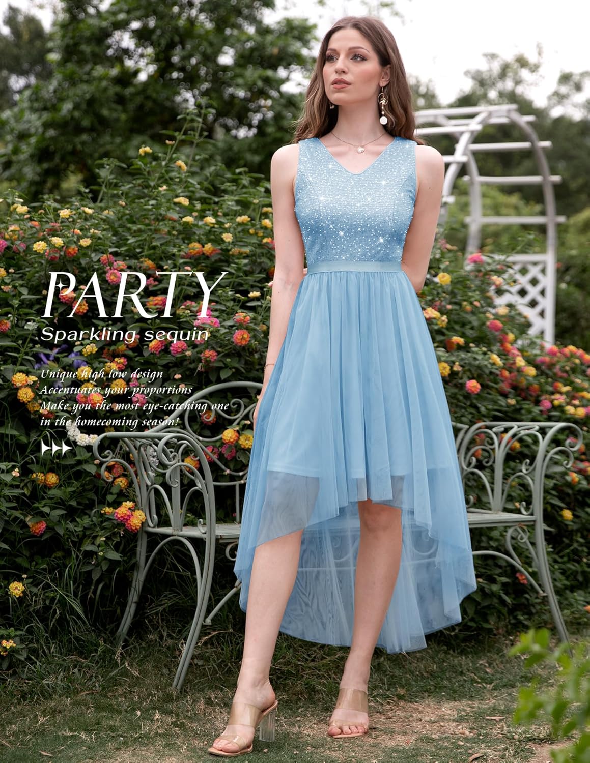 BeryLove Cocktail Prom Dresses 2025 Formal Wedding Guest Dresses Sleeveless Lace High Low Homecoming Dress