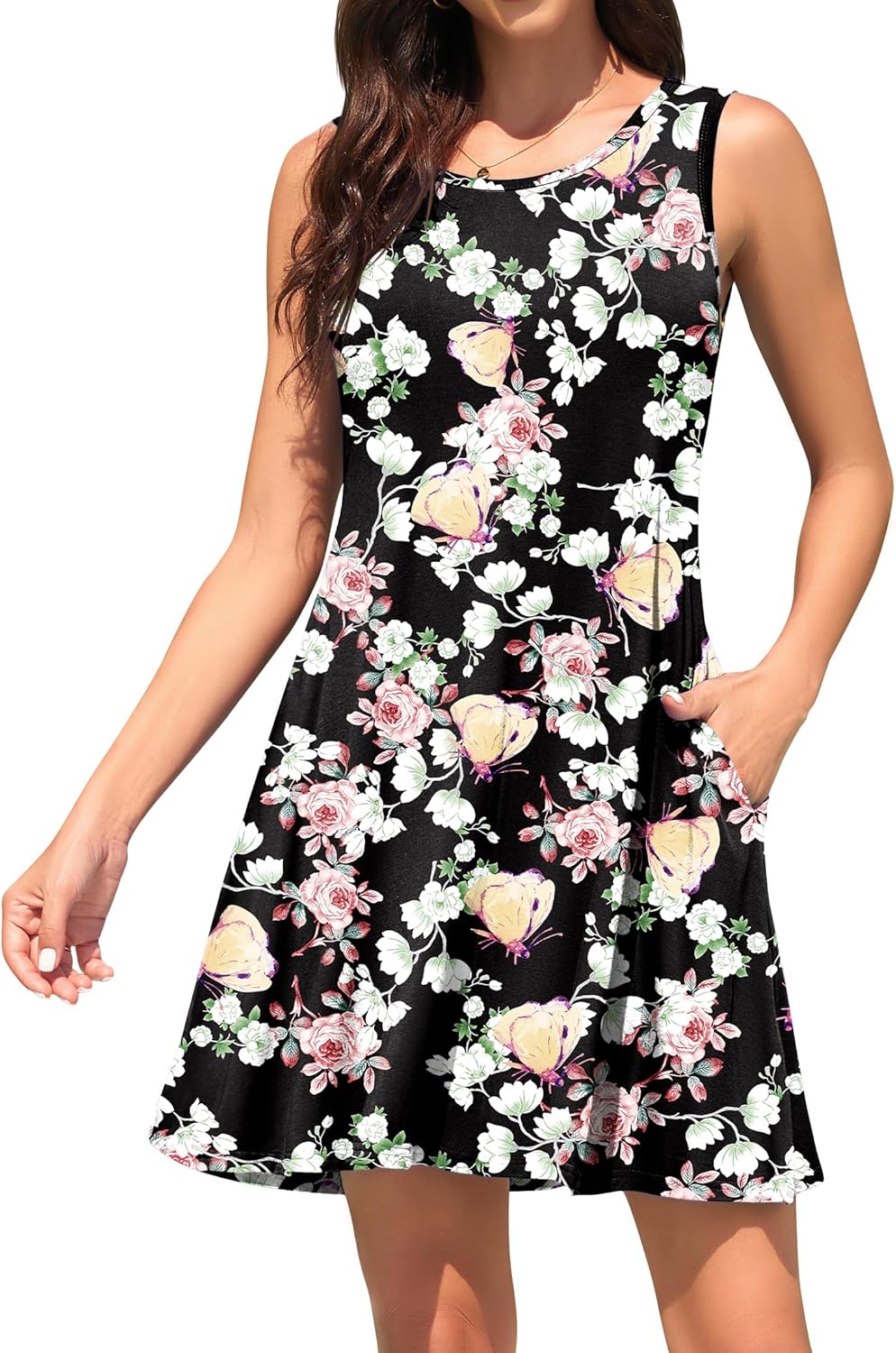 WEACZZY Women Summer Casual Swing T Shirt Dresses Beach Cover up Loose Dress