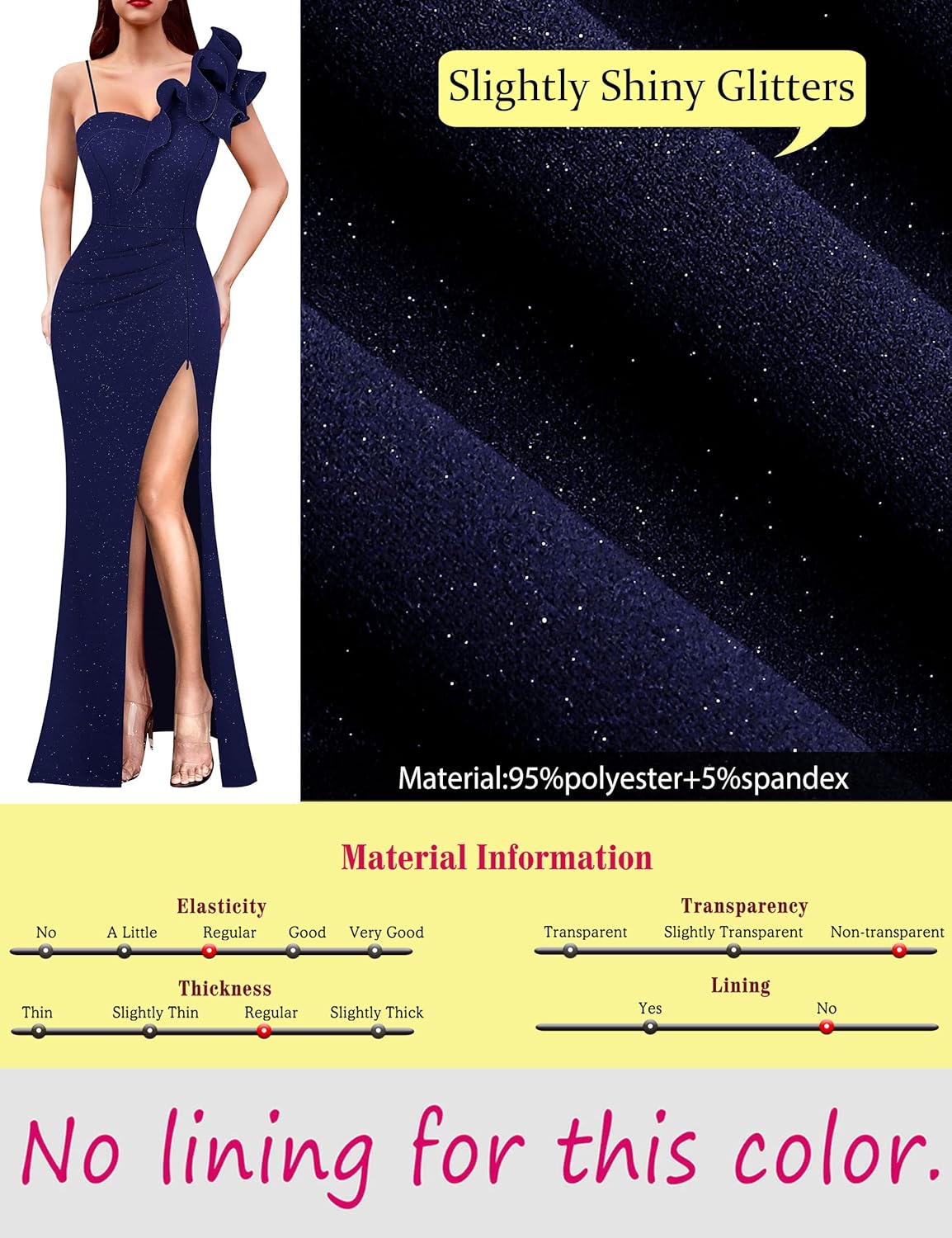 VFSHOW Womens Ruffle One Shoulder Strap Ruched Formal Prom Wedding Maxi Dress V Neck Elegant Split Cocktail Evening Long Gown