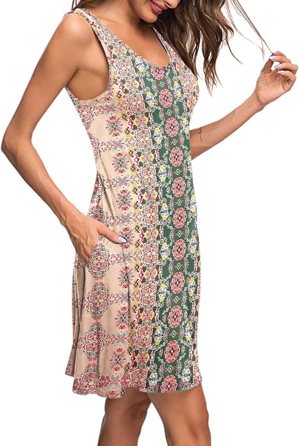MISFAY Women's Summer Casual T Shirt Dresses Beach Cover up Tank Dress