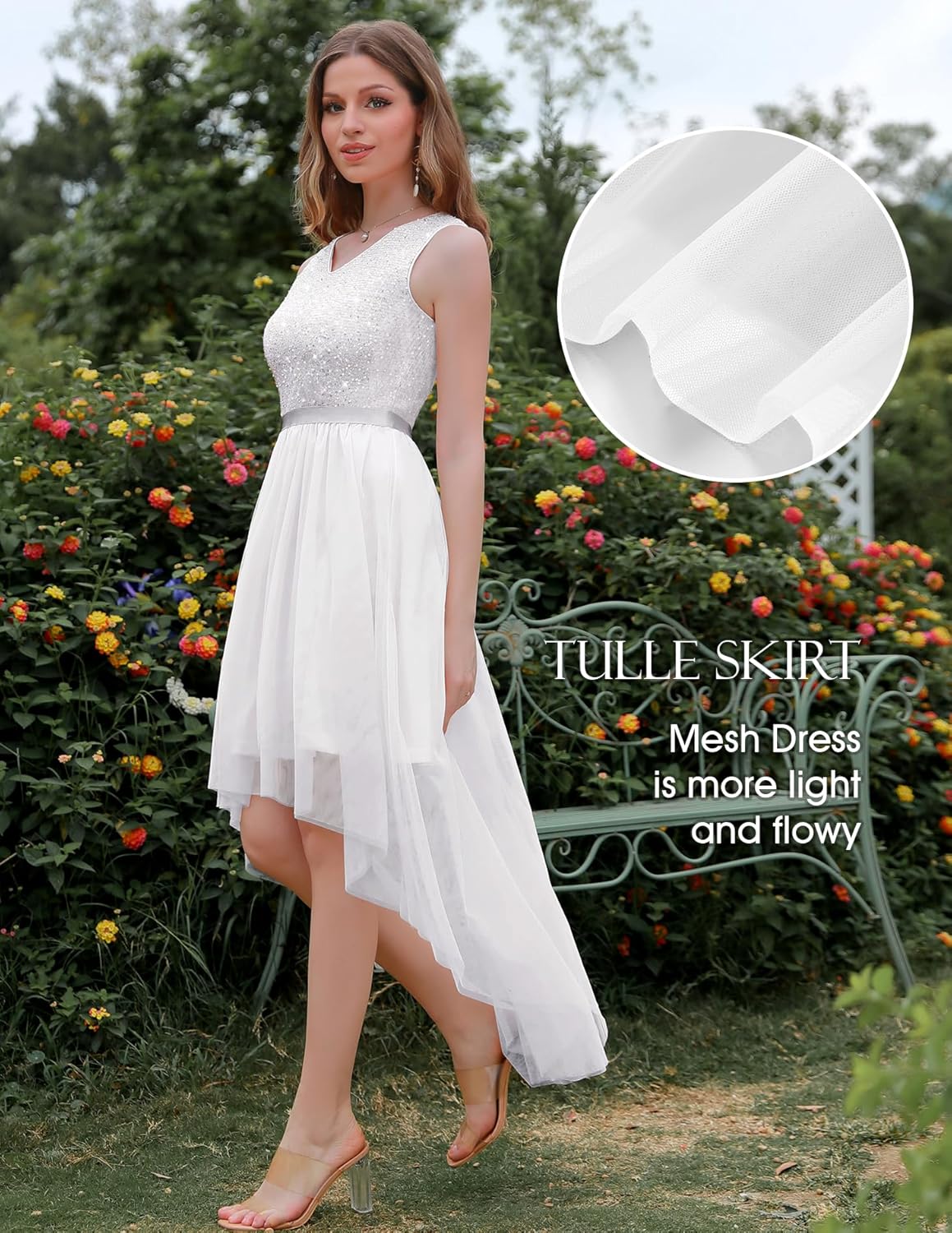 BeryLove Cocktail Prom Dresses 2025 Formal Wedding Guest Dresses Sleeveless Lace High Low Homecoming Dress