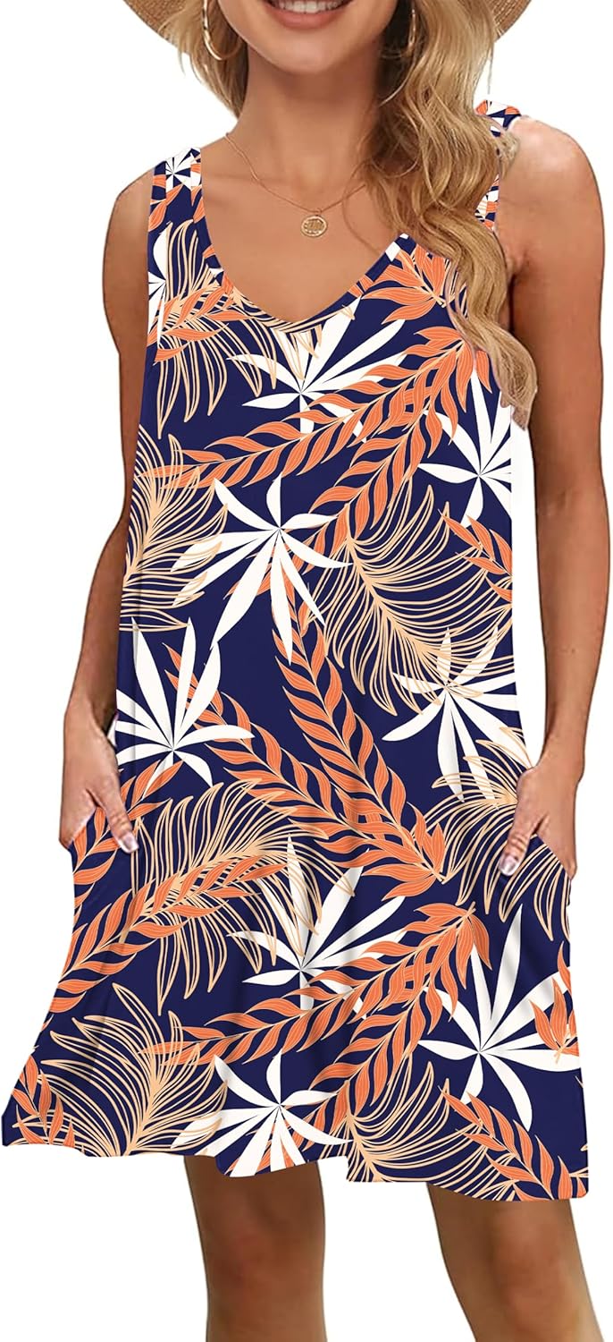 MISFAY Women's Summer Casual T Shirt Dresses Beach Cover up Tank Dress