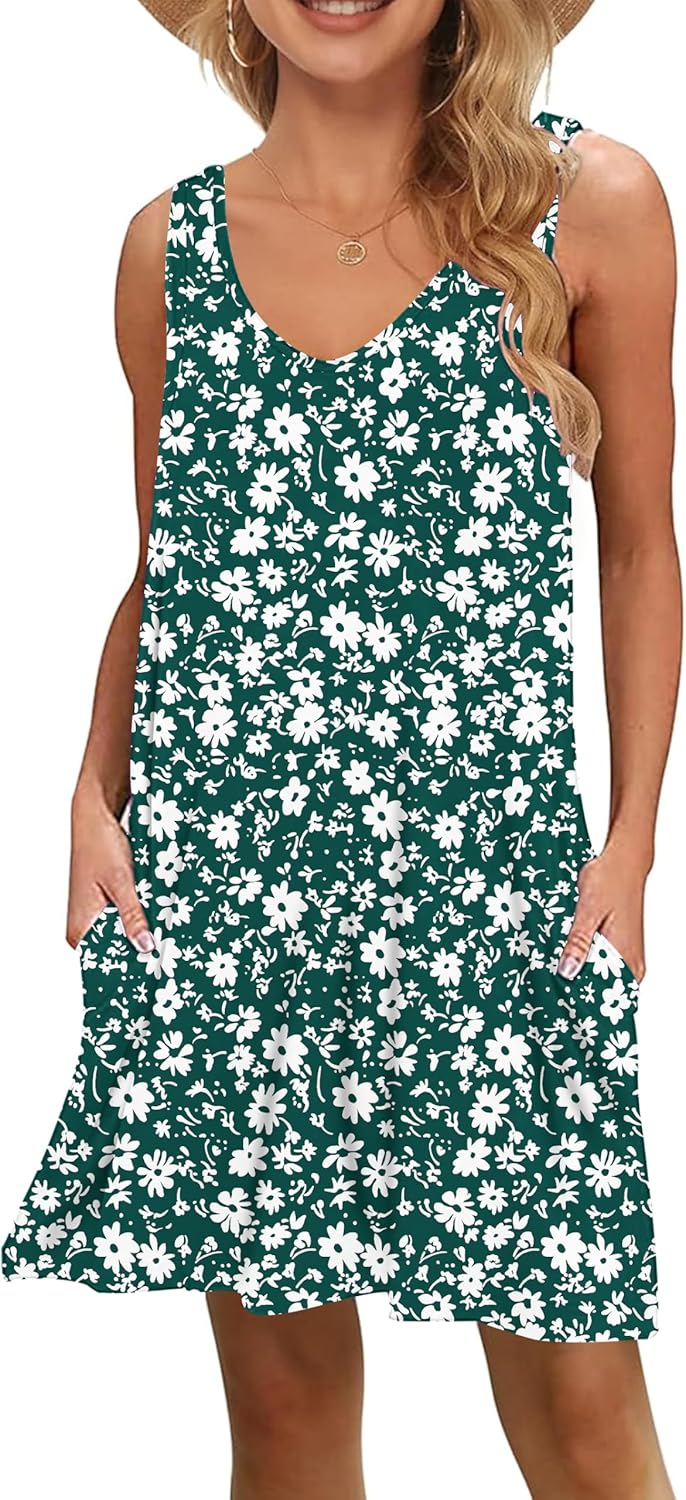 MISFAY Women's Summer Casual T Shirt Dresses Beach Cover up Tank Dress