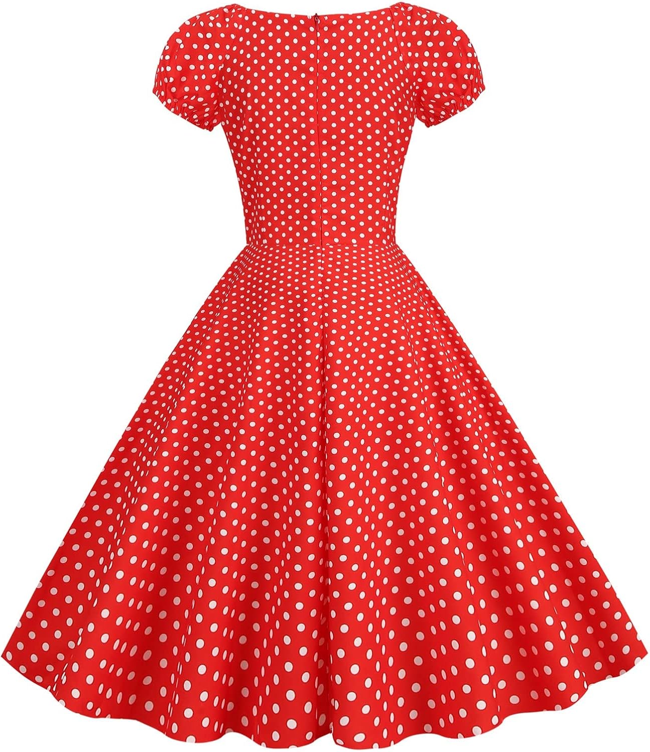Women Double Breasted Notch Lapel 50s Vintage Short Sleeve Cocktail Swing Dress Polka Dot 1950s Rockabilly Prom Dress