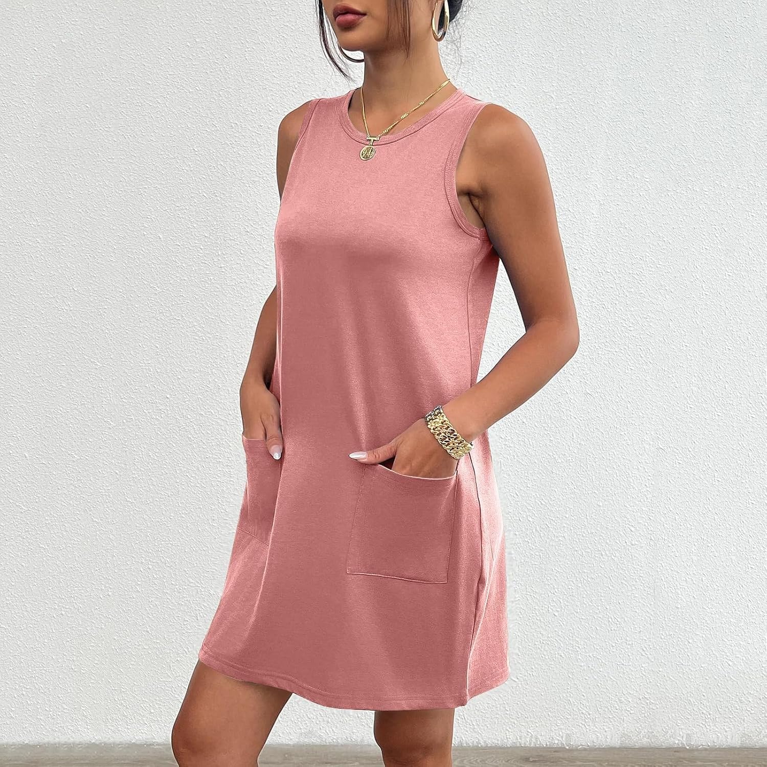 Rompers Dress for Women 2025 Summer Mini Dresses Casual Short Sundress Tennis Athletic Workout Dress with Pockets
