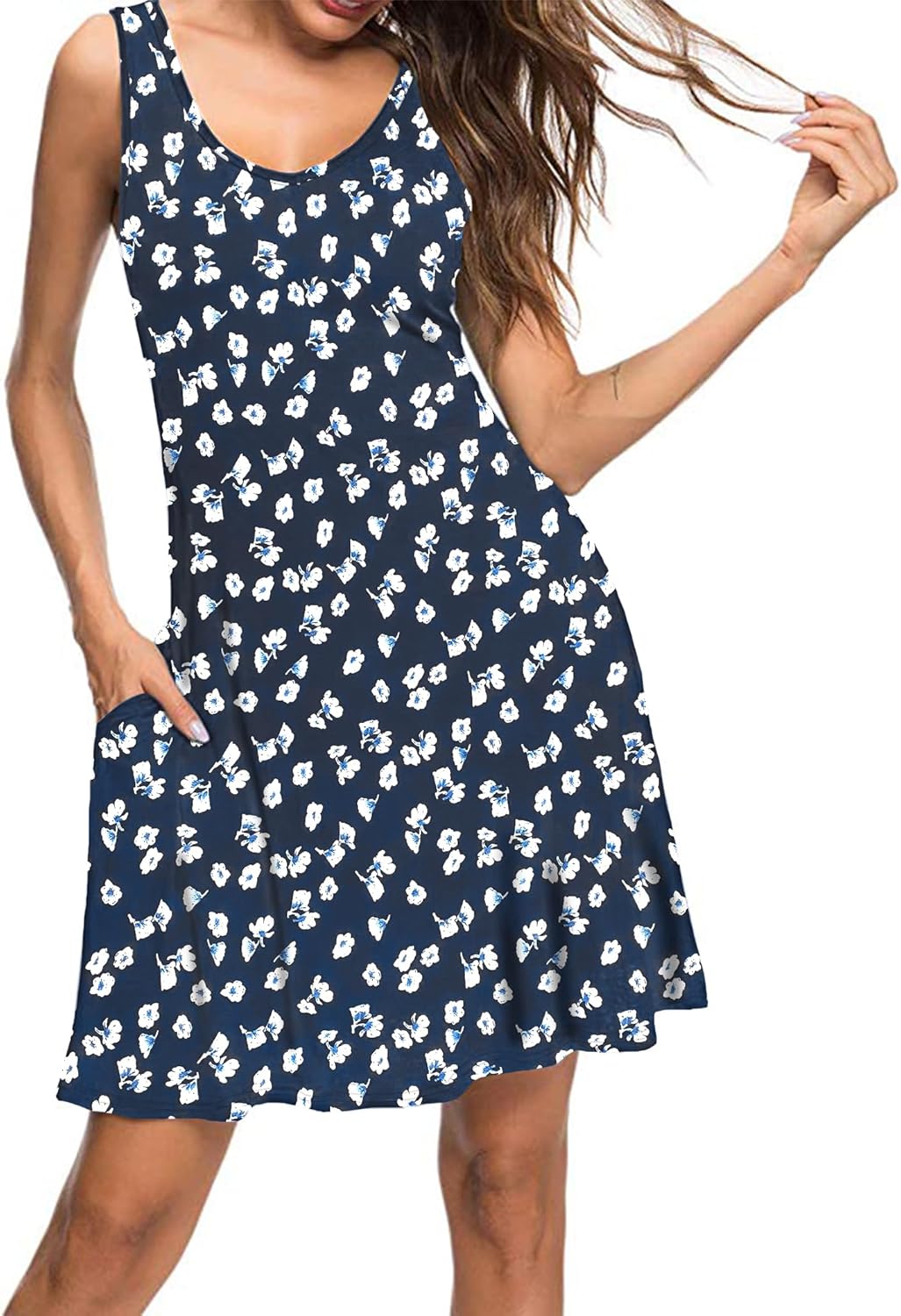 MISFAY Women's Summer Casual T Shirt Dresses Beach Cover up Tank Dress