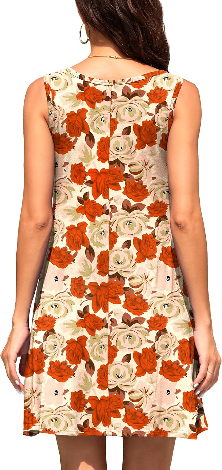 WEACZZY Women Summer Casual Swing T Shirt Dresses Beach Cover up Loose Dress