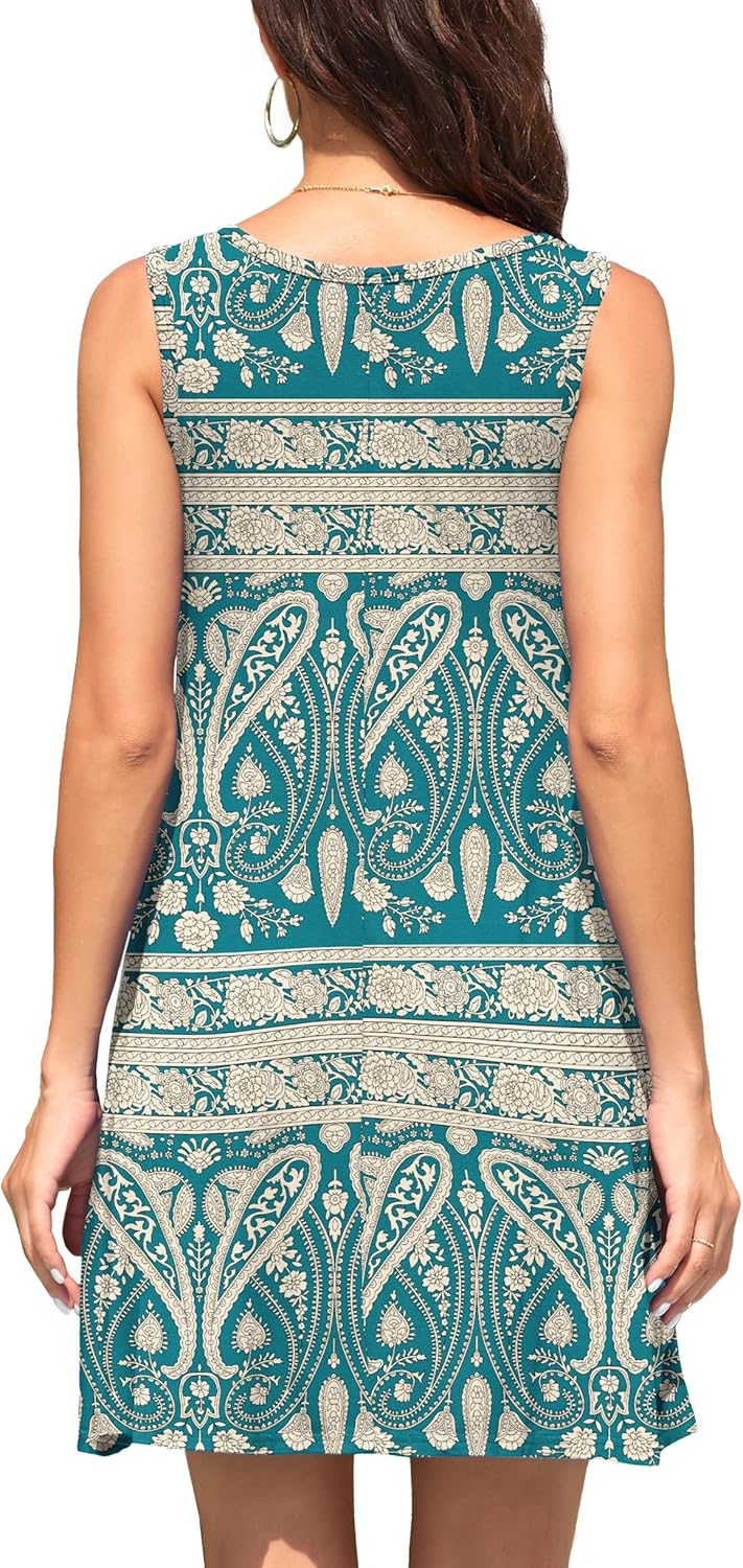 WEACZZY Women Summer Casual Swing T Shirt Dresses Beach Cover up Loose Dress