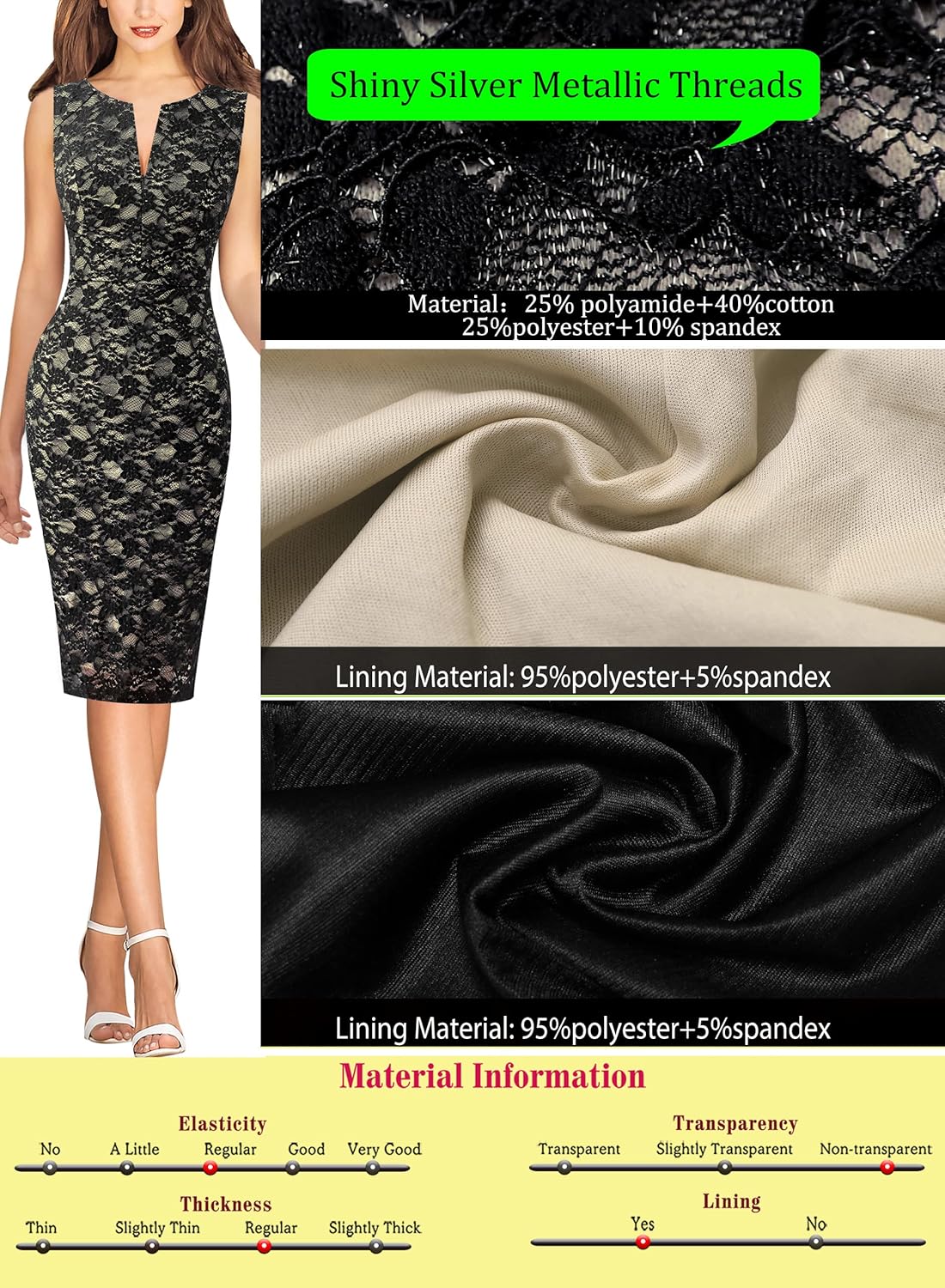 VFSHOW Womens Elegant Slim Front Zipper up Work Business Office Party Sheath Dress