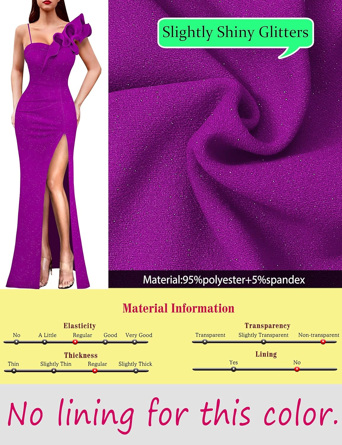 VFSHOW Womens Ruffle One Shoulder Strap Ruched Formal Prom Wedding Maxi Dress V Neck Elegant Split Cocktail Evening Long Gown