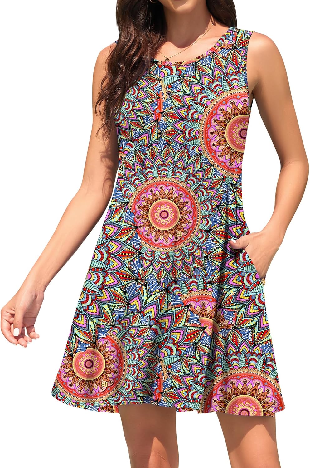 WEACZZY Women Summer Casual Swing T Shirt Dresses Beach Cover up Loose Dress