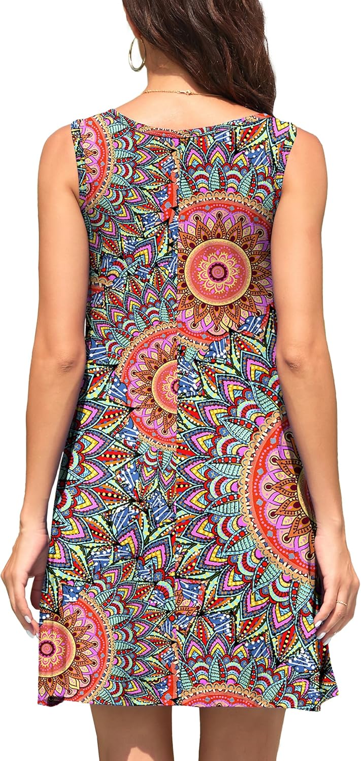 WEACZZY Women Summer Casual Swing T Shirt Dresses Beach Cover up Loose Dress