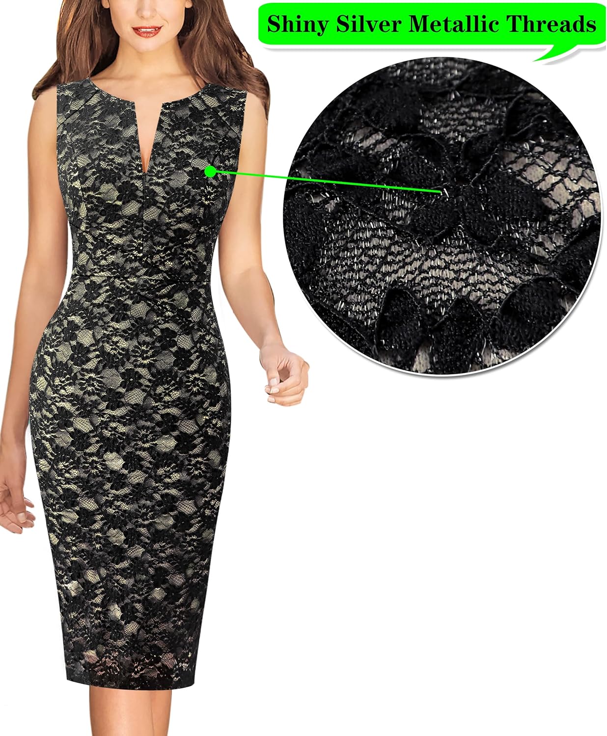 VFSHOW Womens Elegant Slim Front Zipper up Work Business Office Party Sheath Dress
