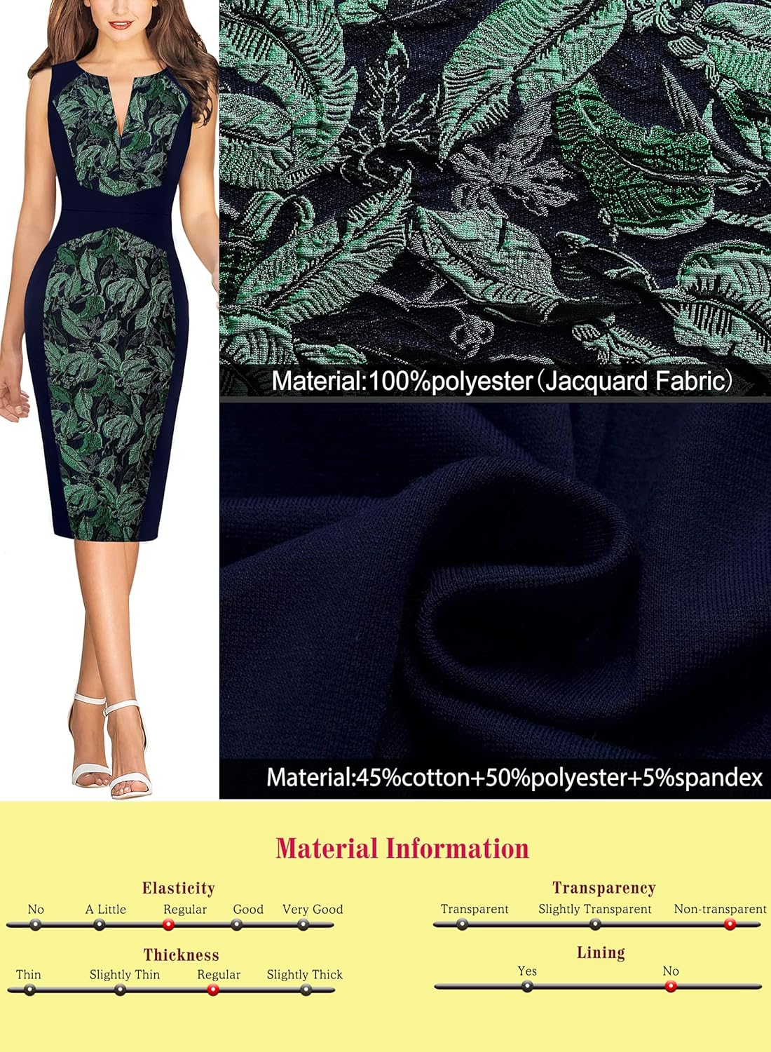 VFSHOW Womens Elegant Slim Front Zipper up Work Business Office Party Sheath Dress