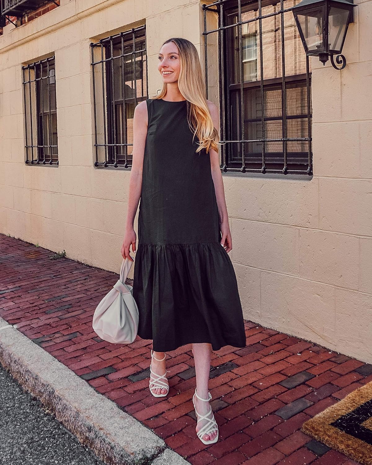 The Drop Women's Ilana Loose Sleeveless Wide-Hem Poplin Maxi Dress
